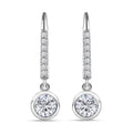 Moissanite Lever Back Earrings in Platinum Over Sterling Silver 1.90 ctw - Sticky add to cart bar