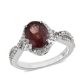 Red Apatite and Moissanite Ring in Platinum Over Sterling Silver 2.40 ctw - Sticky add to cart bar