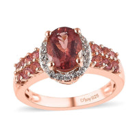 Red Apatite and Multi Gemstone Ring in Vermeil Rose Gold Over Sterling Silver 1.85 ctw