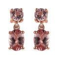 Red Rose Apatite Dangling Earrings in Vermeil Rose Gold Over Sterling Silver 2.15 ctw - Sticky add to cart bar