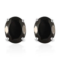 Elite Shungite Solitaire Stud Earrings in Platinum Over Sterling Silver 1.90 ctw