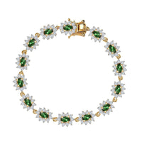 Ouro Fino Rubellite, Moissanite Bracelet in Platinum Over Sterling Silver (6.50 In) 6.25 ctw