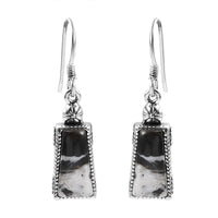 Artisan Crafted White Buffalo Earrings in Sterling Silver 11.50 ctw