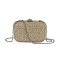 Gold Color Sparkling Crystal Clutch Bag (7.09"x4.72"x1.77") with Detachable Chain (47") - Sticky add to cart bar