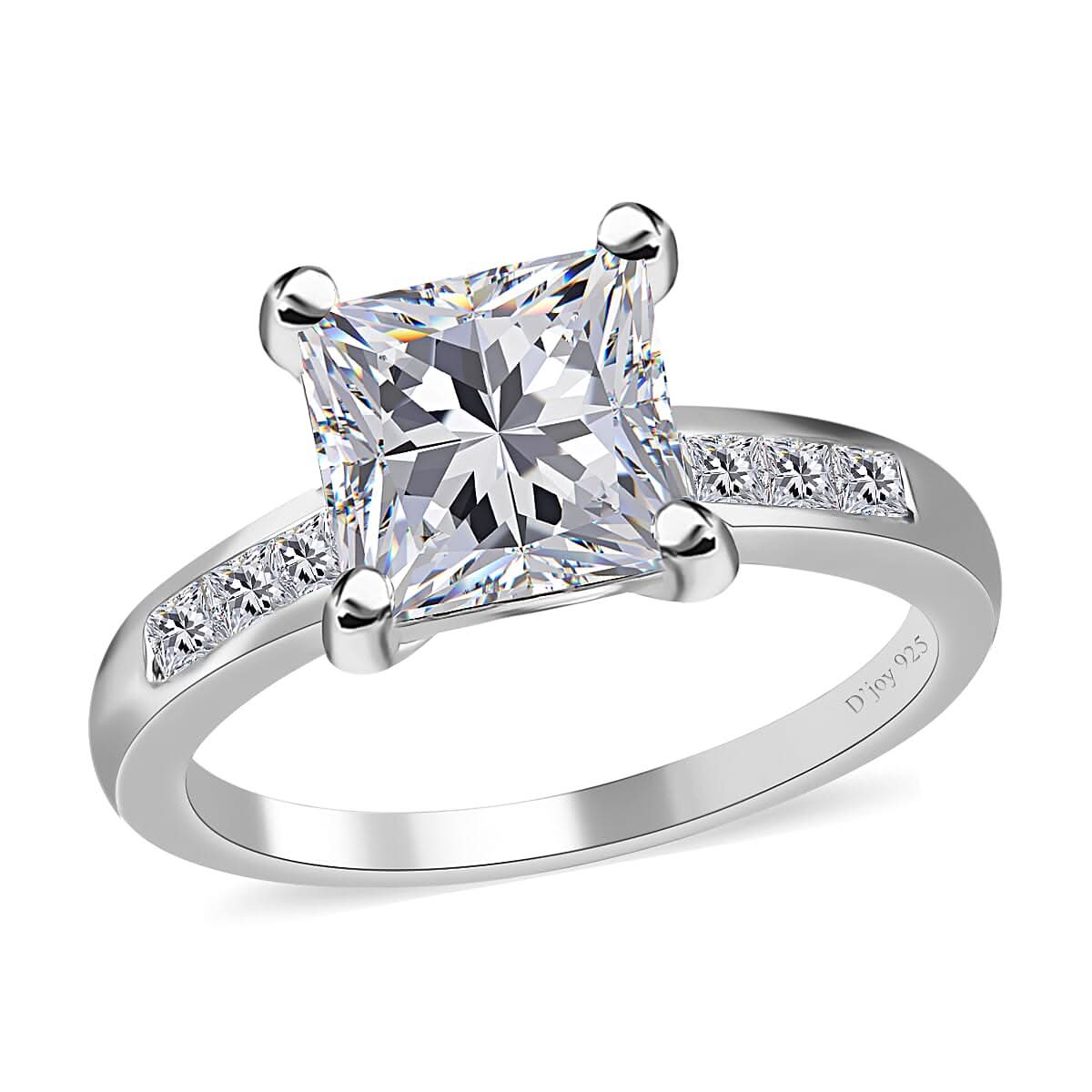 Moissanite Ring in Platinum Over Sterling Silver 2.85 ctw (Del. in 7-10 Days)