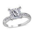 Moissanite Ring in Platinum Over Sterling Silver 2.85 ctw (Del. in 7-10 Days) - Sticky add to cart bar