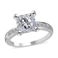Moissanite Ring in Platinum Over Sterling Silver 2.85 ctw (Del. in 7-10 Days)