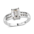 Moissanite Ring in Platinum Over Sterling Silver 2.00 ctw (Del. in 7-10 Days) - Sticky add to cart bar