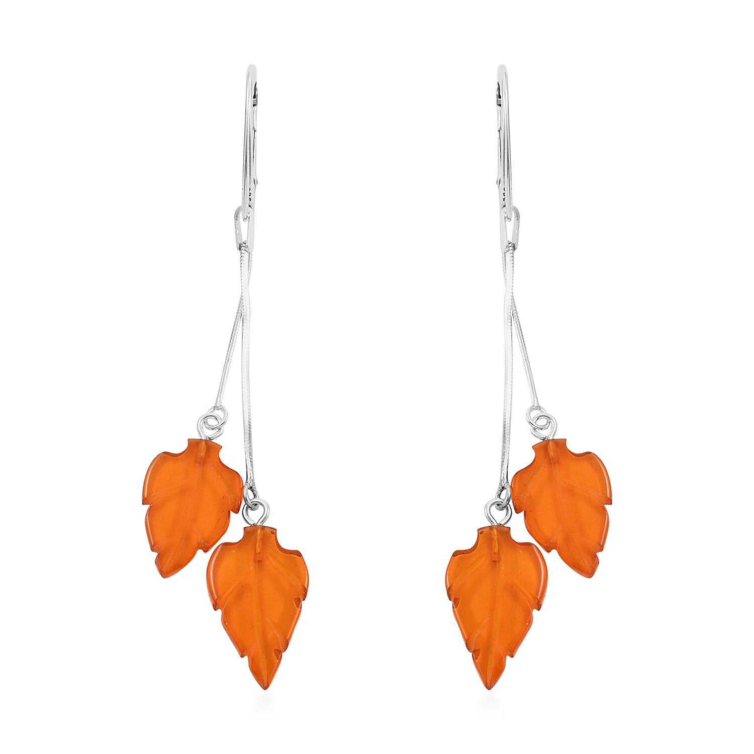 Baltic Amber Maple Leaf Earrings in Sterling Silver