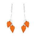 Baltic Amber Maple Leaf Earrings in Sterling Silver - Sticky add to cart bar