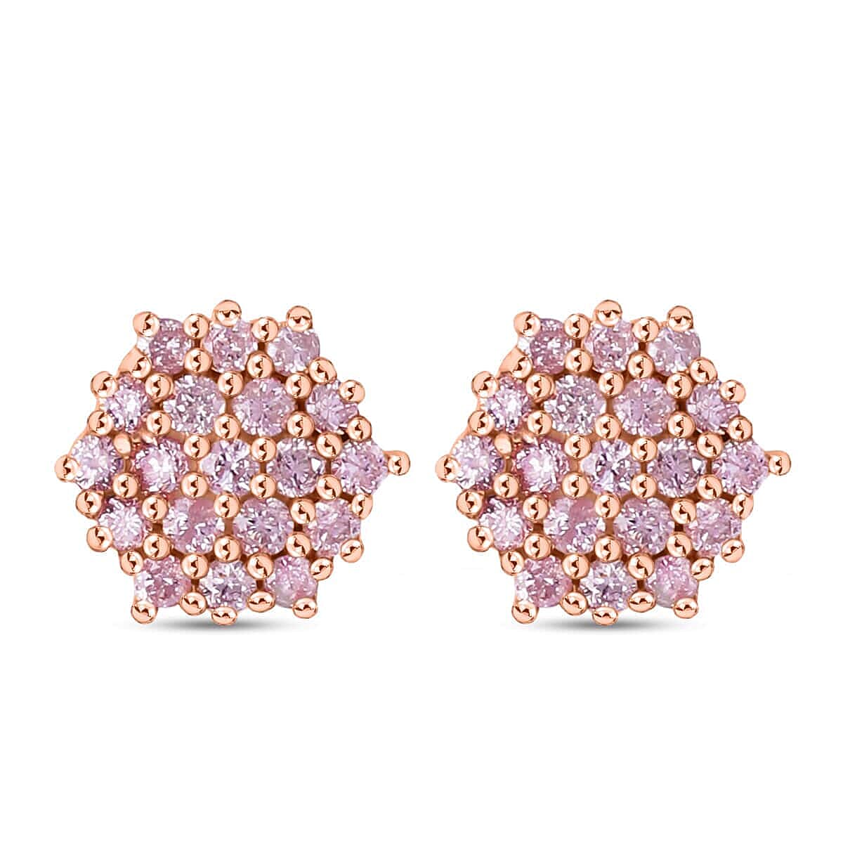 Natural Pink Diamond I3 Stud Earrings 0.25 ctw