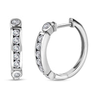 Moissanite Hoop Earrings in Platinum Over Sterling Silver 0.85 ctw