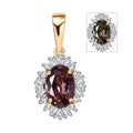 Luxoro 10K Yellow Gold Premium Bekily Color Change Garnet and Diamond Halo Pendant 0.65 ctw - Sticky add to cart bar