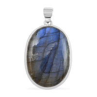 Peacock Labradorite Pendant in Sterling Silver 65.55 ctw