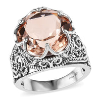 Artisan Crafted Morganique Quartz (Triplet) Solitaire Ring in Sterling Silver 10.65 ctw