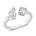 Moissanite Toi-Moi Ring in Rhodium Over Sterling Silver 1.40 ctw - Sticky add to cart bar