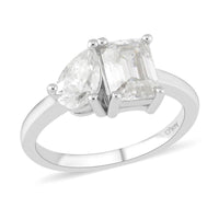 Moissanite Toi-Moi Ring in Rhodium Over Sterling Silver (Size 10.0) 2.60 ctw