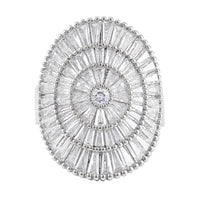 Simulated Diamond Cluster Ring in Silvertone (Size 10.0) 5.00 ctw