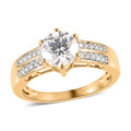Moissanite Ring in Vermeil Yellow Gold Over Sterling Silver 1.35 ctw (Del. in 7-10 Days) - Sticky add to cart bar
