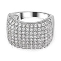 Simulated Diamond Dome Ring in Silvertone (Size 10.0) - Sticky add to cart bar