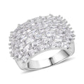Simulated Diamond Cluster Ring in Silvertone (Size 10.0) - Sticky add to cart bar