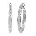 Simulated Diamond Hoop Earrings in Silvertone 6.00 ctw - Sticky add to cart bar