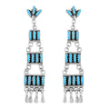 Santa Fe Style Kingman Turquoise Earrings in Sterling Silver 48.00 ctw - Sticky add to cart bar