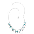 Santa Fe Style Kingman Turquoise Necklace (18 Inches) in Sterling Silver 5.25 ctw - Sticky add to cart bar
