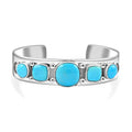 Santa Fe Style Kingman Turquoise Cuff Bracelet in Sterling Silver (Adjustable) 24.25 ctw - Sticky add to cart bar