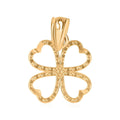 10K Yellow Gold Leaf Clover Pendant - Sticky add to cart bar