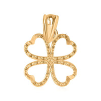 10K Yellow Gold Leaf Clover Pendant