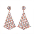 White Austrian Crystal Earrings in Silvertone - Sticky add to cart bar