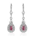 Premium Ouro Fino Rubellite and White Zircon Earrings in Platinum Over Sterling Silver 0.85 ctw - Sticky add to cart bar