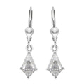 Moissanite Solitaire Lever Back Earrings in Platinum Over Sterling Silver 2.15 ctw - Sticky add to cart bar