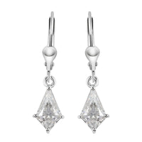 Moissanite Solitaire Lever Back Earrings in Platinum Over Sterling Silver 2.15 ctw