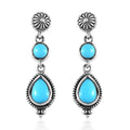 Artisan Crafted Sleeping Beauty Turquoise Dangle Earrings in Sterling Silver 2.00 ctw - Sticky add to cart bar