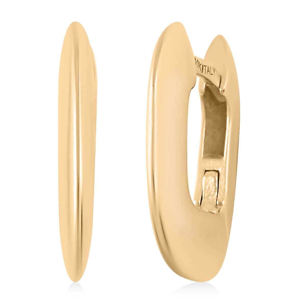 Italian 10K Yellow Gold Moda Huggies Earrings 2.4 Grams