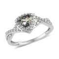 Green Tanzanite, White Zircon Ring in Platinum Over Sterling Silver (Size 6.0) 1.00 ctw - Sticky add to cart bar