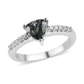 Green Tanzanite, White Zircon Ring in Platinum Over Sterling Silver (Size 6.0) 1.25 ctw - Sticky add to cart bar