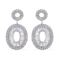 Austrian Crystal Open Circle Earrings in Silvertone - Sticky add to cart bar