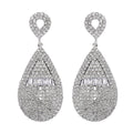 Austrian Crystal Geometrical Earrings in Silvertone - Sticky add to cart bar