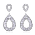 Simulated Pearl and Austrian Crystal Earrings in Silvertone - Sticky add to cart bar