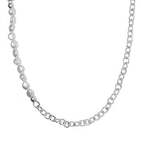 Simulated Pearl Necklace 20 Inches Silvertone