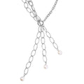 Simulated Pearl Glass Necklace 20-22 Inches in Silvertone - Sticky add to cart bar