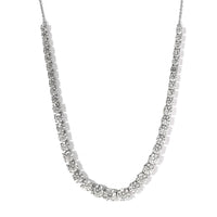 Moissanite Tennis Necklace 18 Inches in Platinum Over Sterling Silver 30.85 ctw
