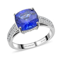 Certified & Appraised Rhapsody 950 Platinum AAAA Tanzanite and E-F VS Diamond Ring 6 Grams 3.25 ctw (Del. in 15-20 Days)