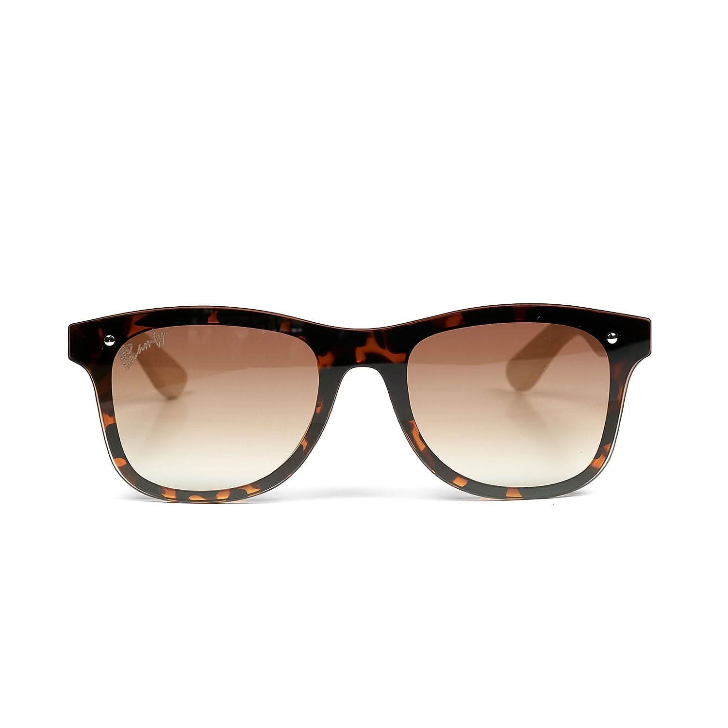 Bamfy Venice UV400 Sunglasses with Bamboo Legs and Case -Seamless Brown