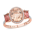 14K Rose Gold Marropino Morganite, Pink Tourmaline, Natural Pink and White Diamond Ring 4.50 ctw (Del. in 15-20 Days) - Sticky add to cart bar