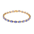 Luxoro 14K Yellow Gold AAA Tanzanite and Natural Yellow Diamond I3 Bracelet (8.00 In) 10.80 ctw - Sticky add to cart bar