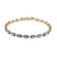 Luxoro 14K Yellow Gold AAA Tanzanite and Natural Yellow Diamond I3 Bracelet (8.00 In) 10.80 ctw